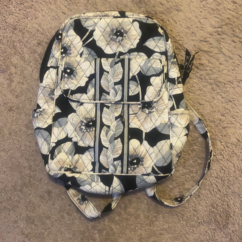 Vera Bradley small black and white backpack